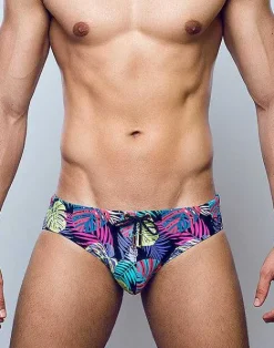2EROS Swimwear^V10 Print Swimwear-Monstera Black