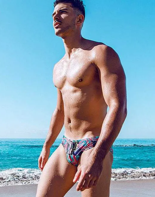 2EROS Swimwear^V10 Print Swimwear-Monstera Black