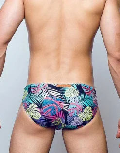 2EROS Sustainable Beachwear^V10 Print Swimwear-Monstera Black