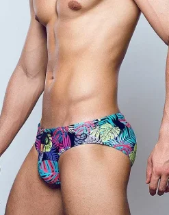 2EROS Sustainable Beachwear^V10 Print Swimwear-Monstera Black