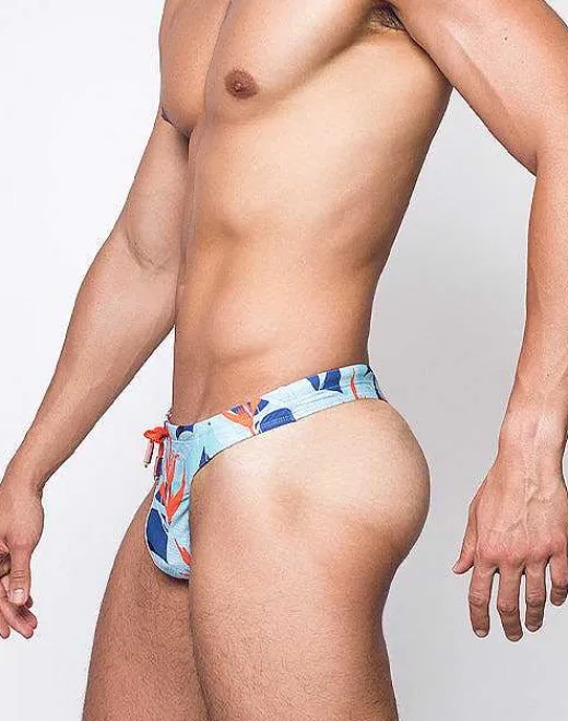 2EROS Sustainable Beachwear^V80 Print Thong-Caribbean Twist