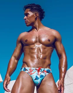 2EROS Sustainable Beachwear^V20 Swim Brief-Caribbean Twist