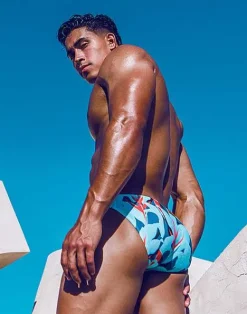 2EROS Sustainable Beachwear^V20 Swim Brief-Caribbean Twist