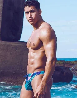 2EROS Sustainable Beachwear^V80 Swim Thong-Kai Blue